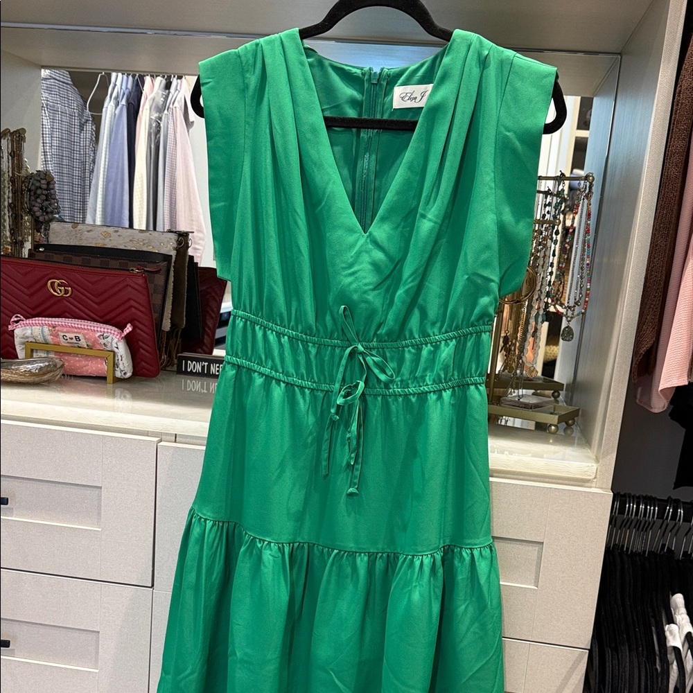 Eliza J Vibrant Green Sleeveless Mini Dress - Picture 3 of 4